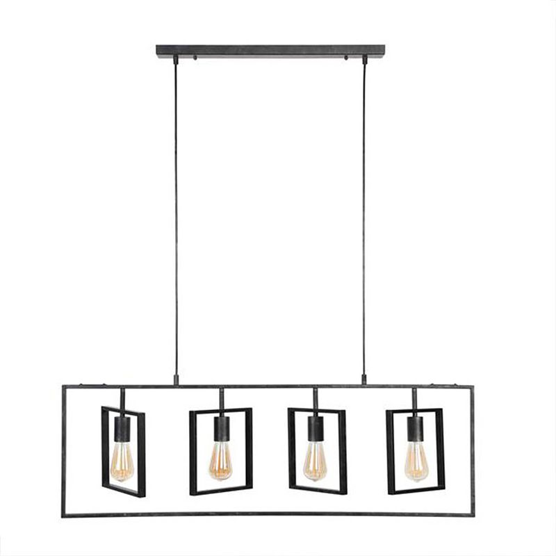 Foto van Industriële hanglamp 4-lichts kody charcoal metaal