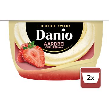 Foto van Danio luchtige kwark vanille aardbei 2 x 125g bij jumbo