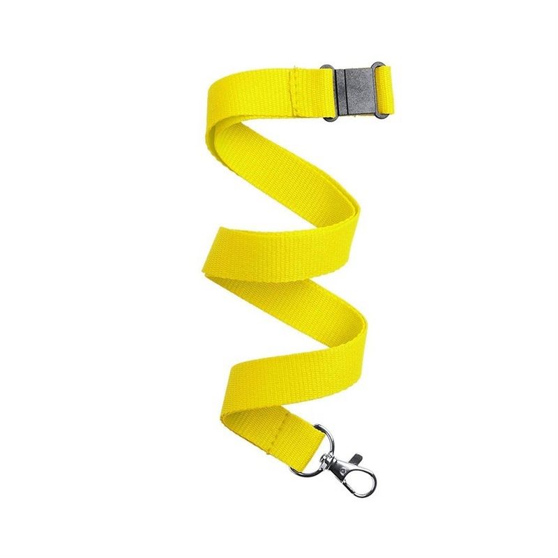 Foto van 30x keycord/lanyard geel met sleutelhanger 50 cm - keycords