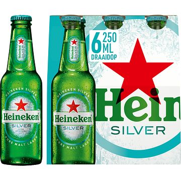 Foto van Heineken silver bier draaidop fles 6 x 250ml bij jumbo