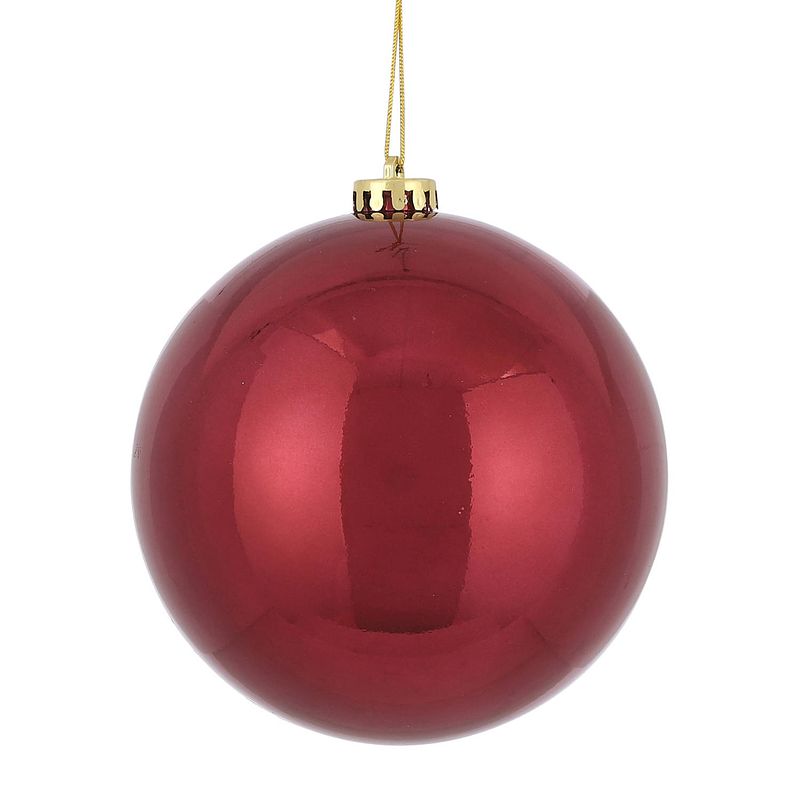 Foto van 1x grote kunststof kerstballen donkerrood 15 cm - kerstbal