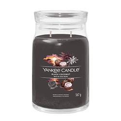 Foto van Yankee candle geurkaars large - met 2 lonten - black coconut - 16 cm / ø 9 cm