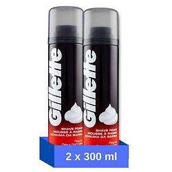 Foto van Gillette basic scheerschuim regular - 300 ml - 2 stuks