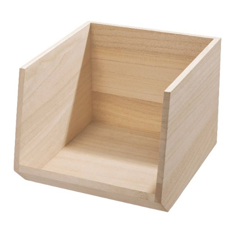 Foto van Idesign - opbergbox met opening, 29.5 x 25.5 x 21 cm, paulownia hout - idesign eco wood