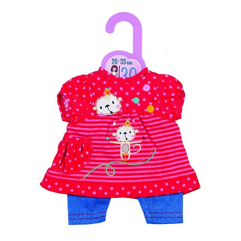 Foto van Dolly moda kledingset 30 cm rood/blauw