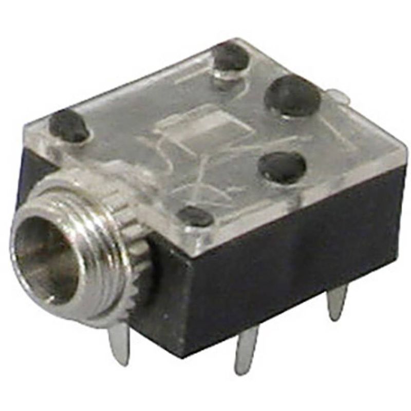 Foto van Tru components 1559785 jackplug 3.5 mm bus, inbouw horizontaal aantal polen: 3 stereo zwart 1 stuk(s)