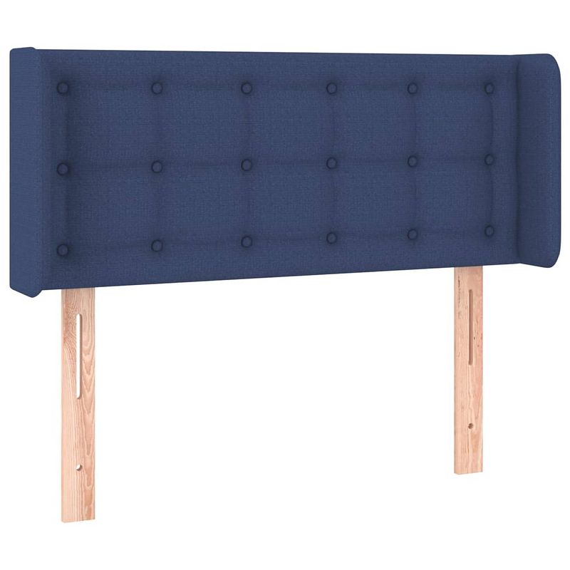 Foto van Vidaxl hoofdbord met randen 83x16x78/88 cm stof blauw