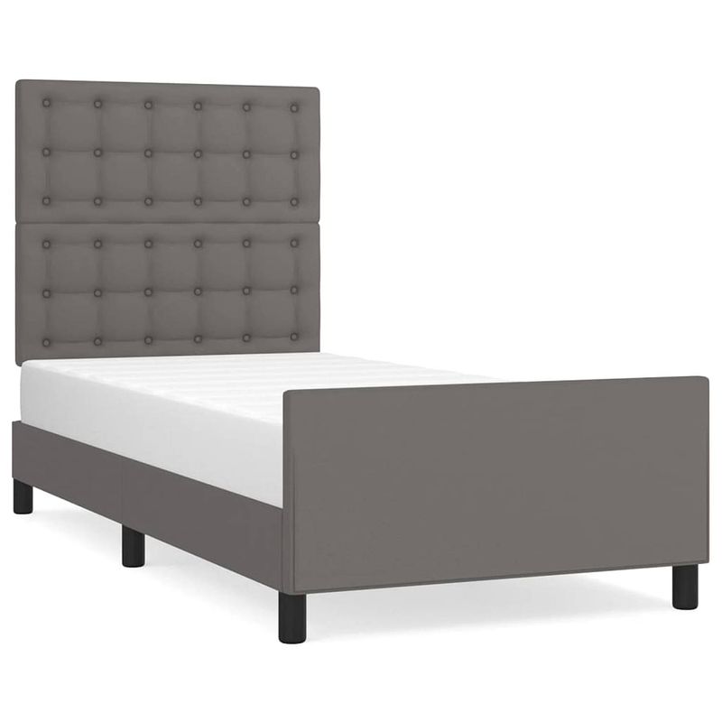 Foto van The living store bedframe - bedframes - 203x83x118/128 cm - grijs