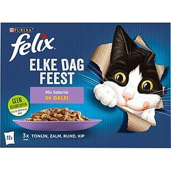 Foto van Felix® elke dag feest mix selectie in gelei kattenvoer 12 x 85g bij jumbo