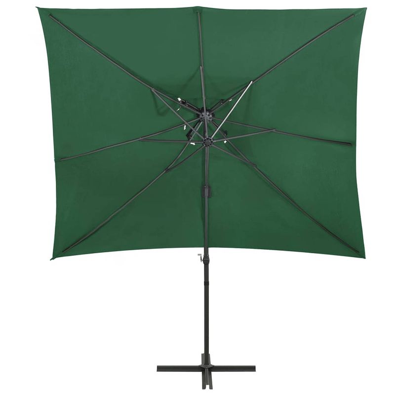 Foto van Infiori zweefparasol met dubbel dak 250x250 cm groen