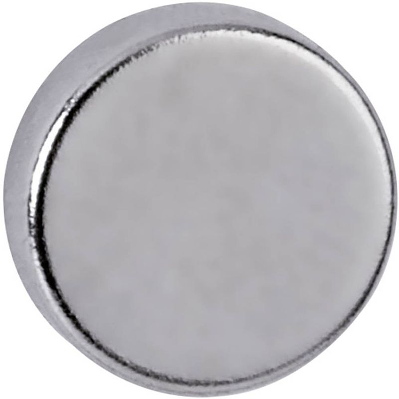 Foto van Maul neodymium magneet (ø x h) 10 mm x 3 mm schijf zilver 10 stuk(s) 6166396