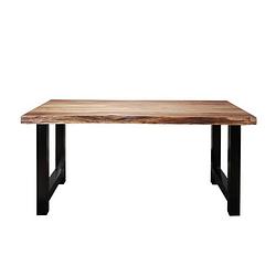 Foto van Livin24 industriële eetkamertafel timber acaciahout 165x85.