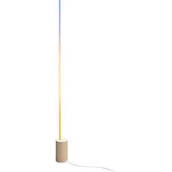 Foto van Philips hue gradient signe vloerlamp - wit en gekleurd licht - houtkleurig