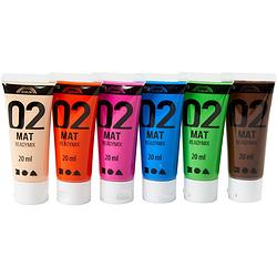 Foto van Packlinq school acrylverf mat. extra kleuren. matt. 6x20 ml/ 1 doos