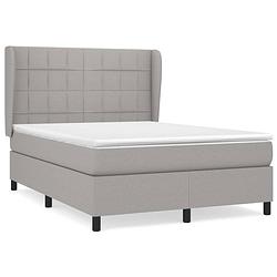 Foto van The living store boxspringbed - comfort - bed - 193 x 147 x 118/128 cm - lichtgrijs