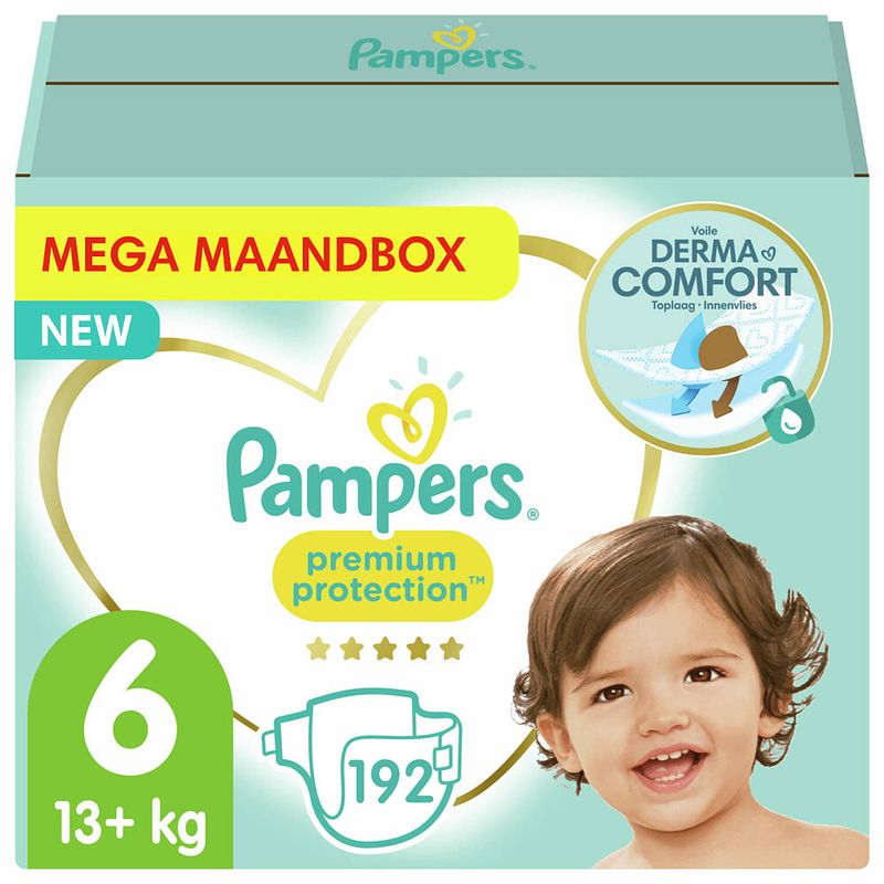 Foto van Pampers - premium protection - maat 6 - mega maandbox - 192 luiers