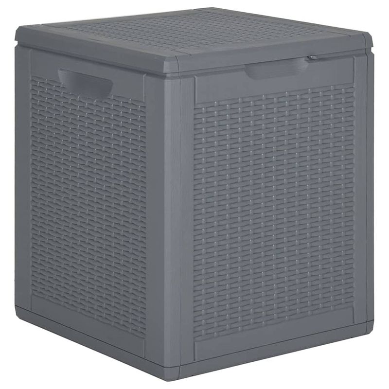 Foto van Vidaxl tuinbox 90 l pp rattan grijs