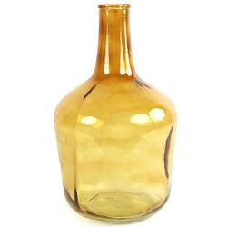 Foto van Countryfield vaas - transparant goudgeel - glas - xl fles vorm - d25 x h42 cm - vazen