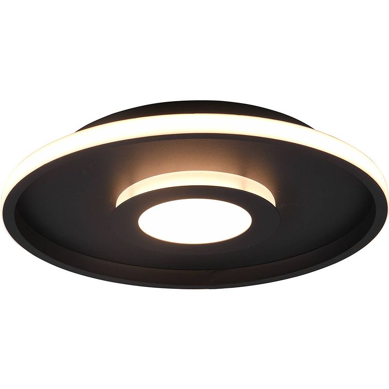 Foto van Led plafondlamp - badkamerlamp - trion asmaya - opbouw rond 35w - spatwaterdicht ip44 - dimbaar - warm wit 3000k - mat