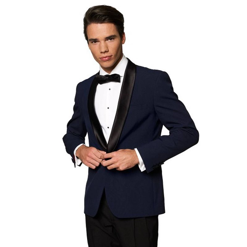 Foto van Opposuits verkleedpak tuxedo midnight blue heren polyester