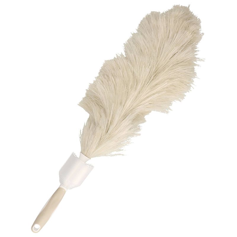 Foto van Plumeau/duster - synthetisch - beige - 55 cm - plumeaus