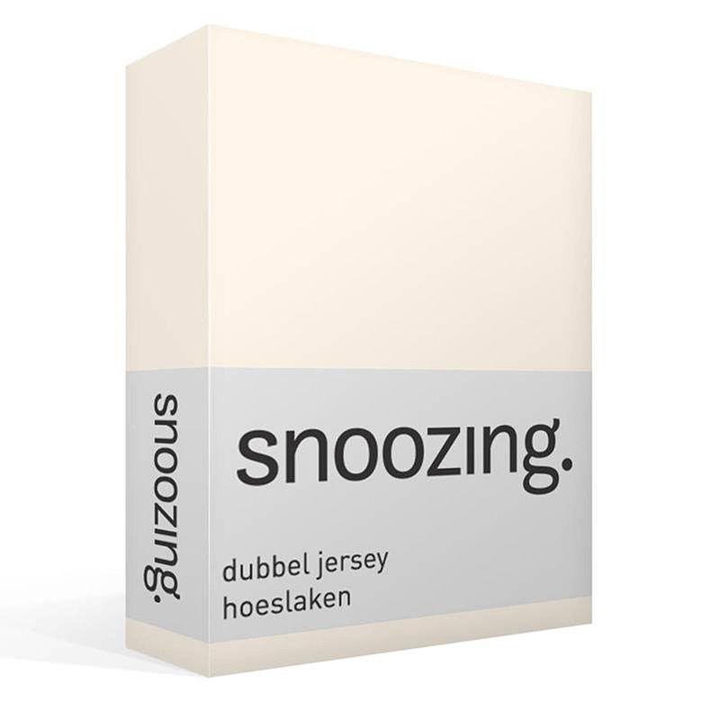 Foto van Snoozing - dubbel jersey - hoeslaken - lits-jumeaux - 160x200/210/220 cm - ivoor