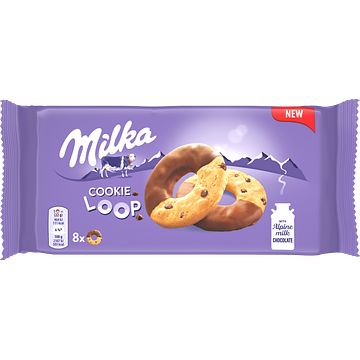 Foto van Milka cookie loop koekjes met chocolade 176g bij jumbo