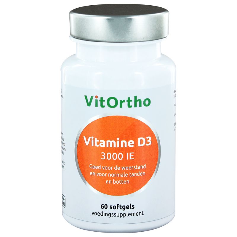 Foto van Vitortho vitamine d3 3000 ie softgels 60st