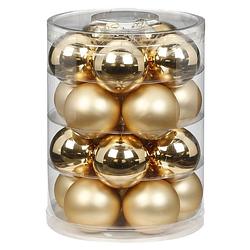 Foto van 20x stuks glazen kerstballen elegant goud mix 6 cm glans en mat - kerstbal