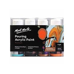 Foto van Mont marte® pouring paint symphony - 4 potjes pouringverf a 60 ml