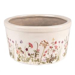 Foto van Clayre & eef bloempot ø 16x9 cm roze beige keramiek bloemen bloempot binnen plantenpot plant pot roze bloempot binnen