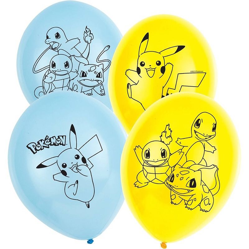 Foto van 30x pokemon ballonnen versiering voor een pokemon themafeestje - thema feest ballon kinderfeestje/verjaardag