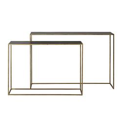 Foto van Light&living side table s/2 100x25x70+120x25x80 cm boca m.zwart was...