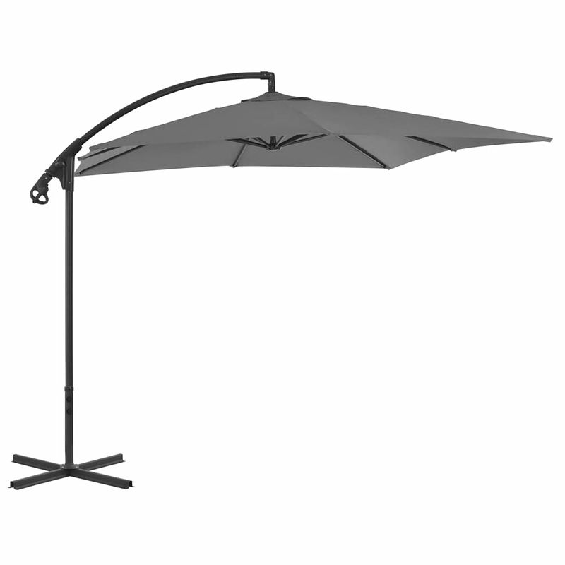 Foto van Vidaxl zweefparasol met stalen paal 250x250 cm antraciet