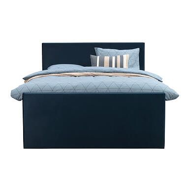 Foto van Boxspring met voetbord arendal - blauw - 180x200 cm - slanke poot - leen bakker