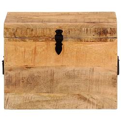 Foto van The living store opbergbox antieke stijl gereedschapskist - 39 x 28 x 31 cm - massief mangohout