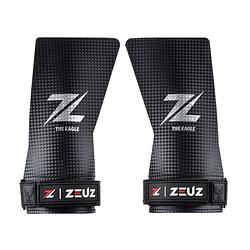Foto van Zeuz® fitness & crossfit fingerless grips - sport handschoenen - turnen - gymnastics - zwart - carbon - maat l