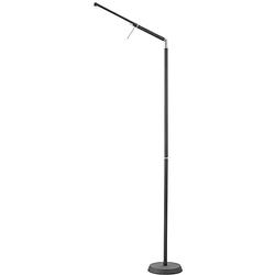 Foto van Led vloerlamp - trion filiga - 6w - warm wit 3000k - 1-lichts - dimbaar - rond - mat zwart - aluminium