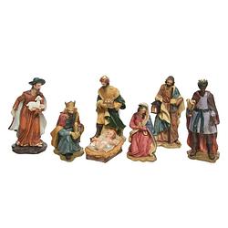 Foto van Decoris - kerstgroep poly 7 figuur h15 cm mlt