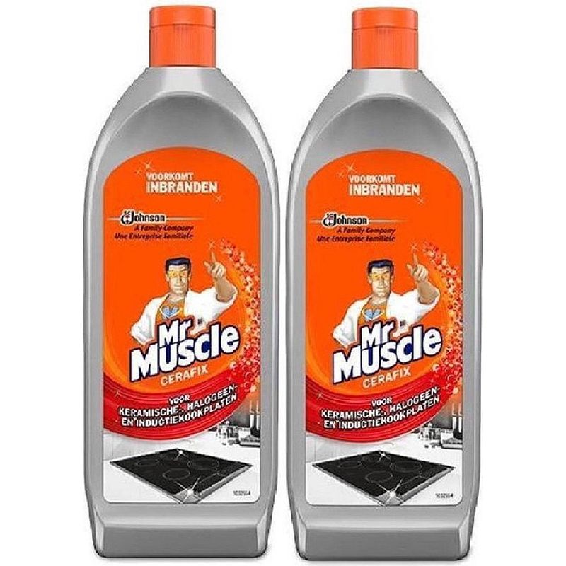 Foto van Mr. muscle - cera-fix voor keramische - halogeen en inductie kookplaten - kookplaatreiniger - 2 x 200 ml