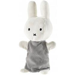 Foto van Pluche nijntje handpop knuffel wit/grijs 26 cm baby - knuffeldier