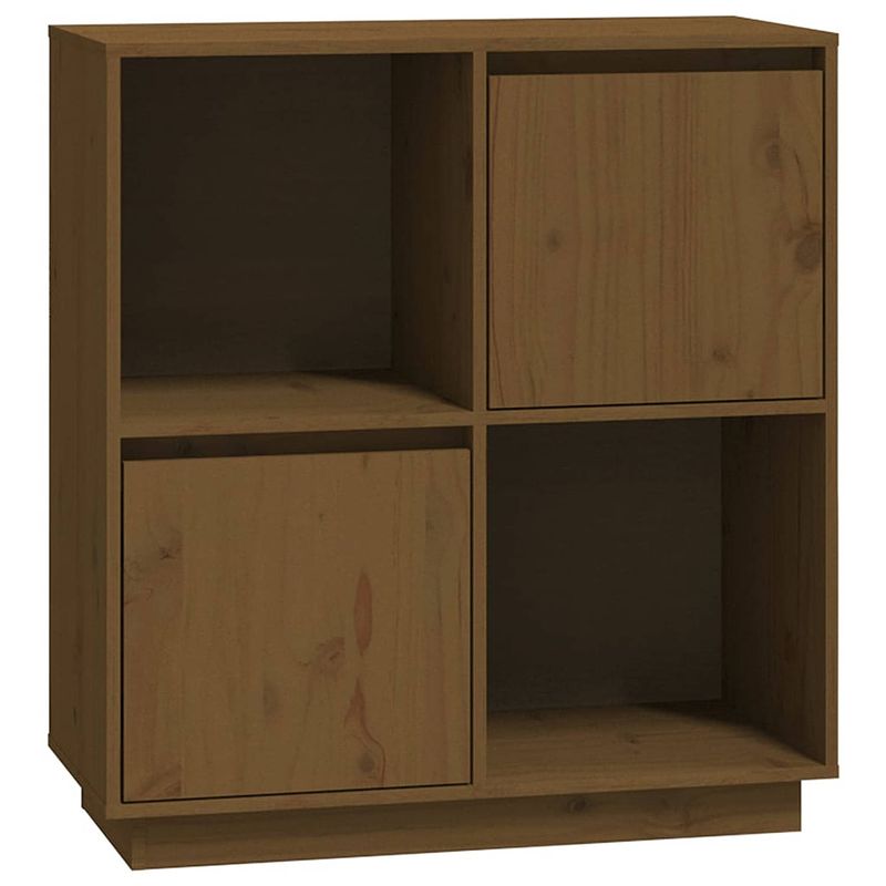 Foto van Vidaxl dressoir 74x35x80 cm massief grenenhout honingbruin