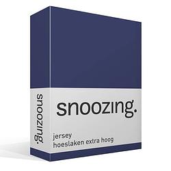 Foto van Snoozing - hoeslaken - extra hoog - jersey - 90x210 /220 - navy