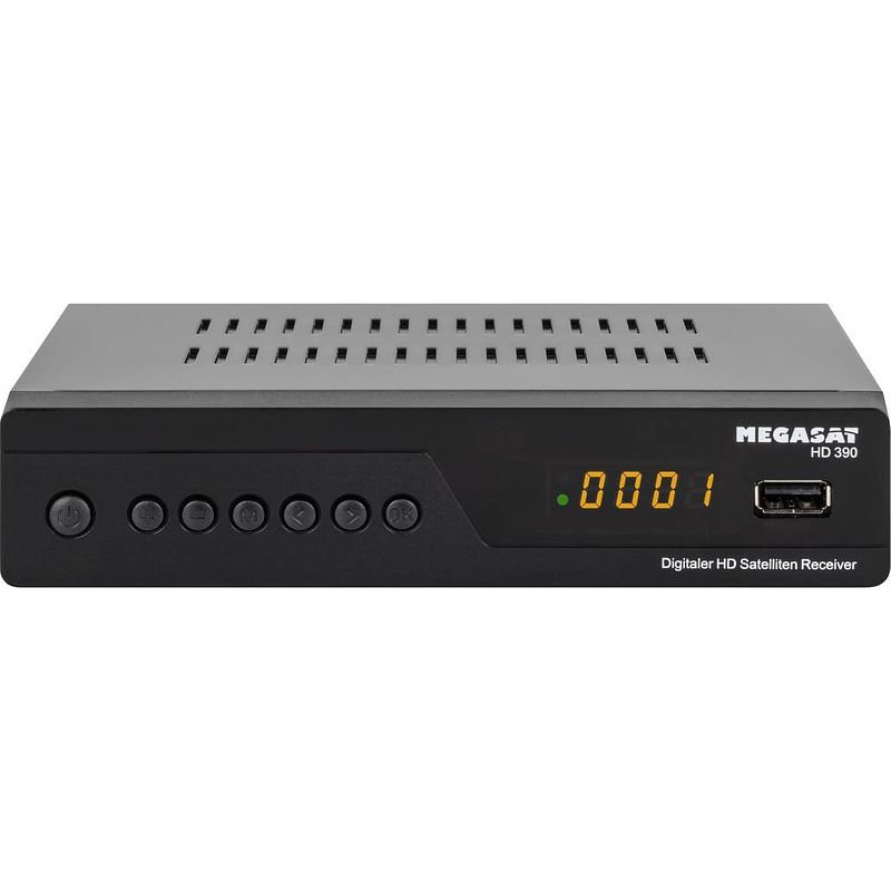 Foto van Megasat hd 390 dvb-s2 receiver front-usb aantal tuners: 1