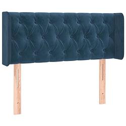 Foto van The living store hoofdeind - hoofdbord - 93 x 16 x 78/88 cm - donkerblauw - fluweel