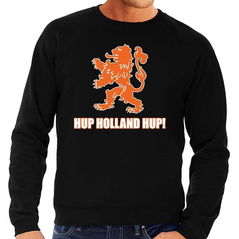 Foto van Nederlands elftal supporter sweater hup holland hup zwart voor heren s - feesttruien