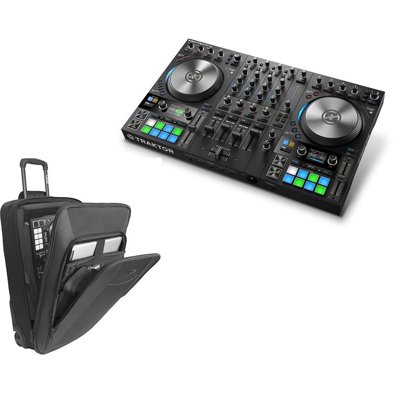 Foto van Native instruments traktor kontrol s4 mk3 + udg creator u8015bl case 22 inch met wielen