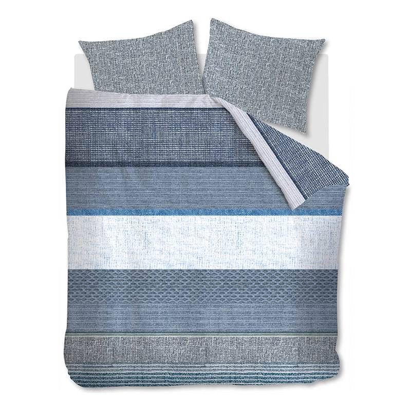 Foto van Beddinghouse dylano flanel dekbedovertrek - lits-jumeaux (240x200/220 cm + 2 slopen) - flanel - blue