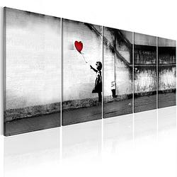 Foto van Artgeist banksy runaway balloon canvas schilderij