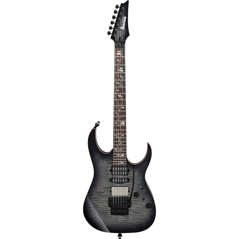 Foto van Ibanez j.custom rg8870-bre black rutile elektrische gitaar met koffer en certificaat van echtheid